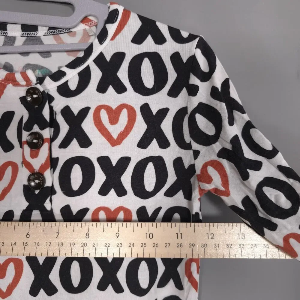 GIGI‎ AND MAX Girls Pajama Size 8Y Set XOXO Heart Long Sleeve Top Pants